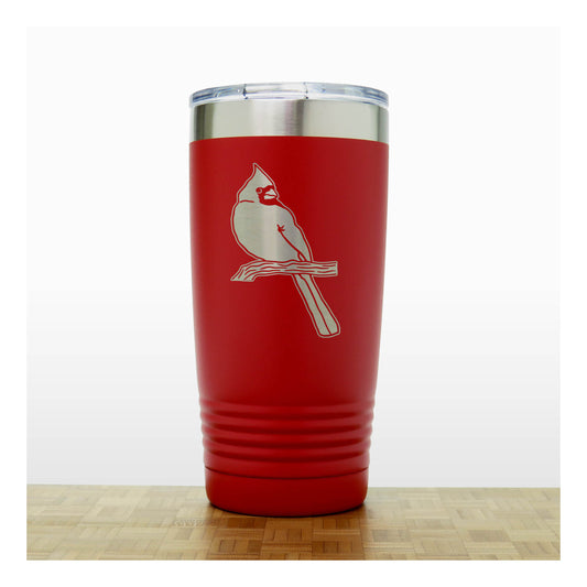 Personalized Cardinal Engraved 20oz Insulated Travel Tumbler – Stainless Steel Bird Lover Gift