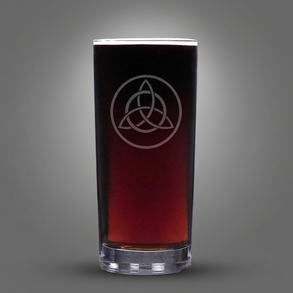 Celtic Cooler Glass - Triquetra Knot Water Glass - Cocktail Tumbler Glass