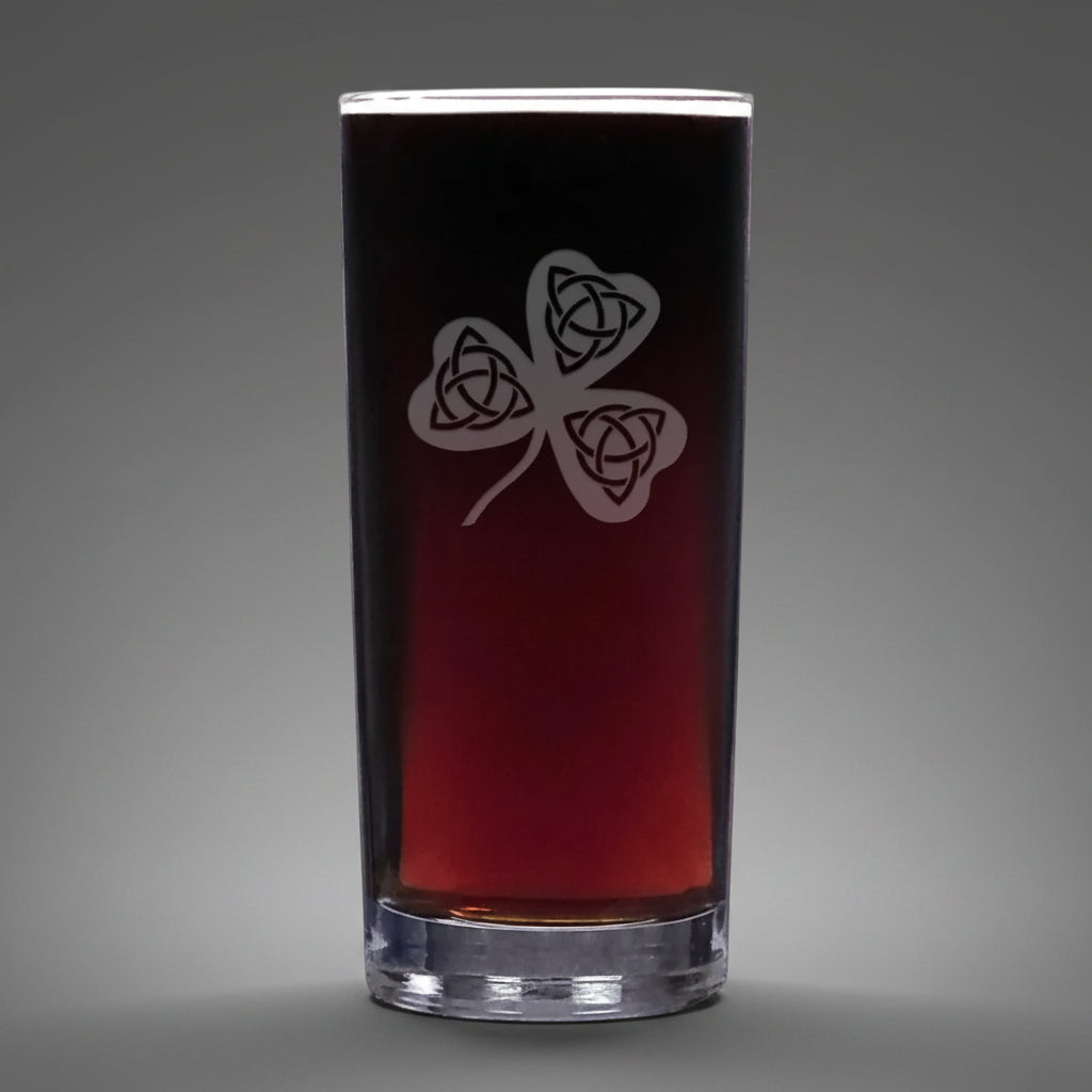 Celtic Cooler Glass - Shamrock Water Glass - Cocktail Tumbler Glass