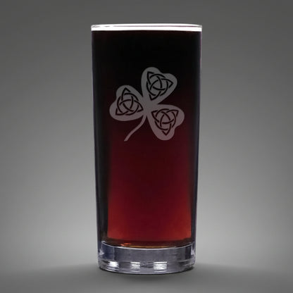 Celtic Cooler Glass - Shamrock Water Glass - Cocktail Tumbler Glass
