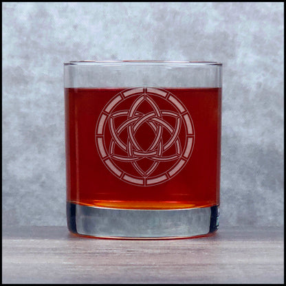Celtic Etched 11oz Whiskey Glass - Double Triquetra - Celtic Knot Glass - Personalized glass