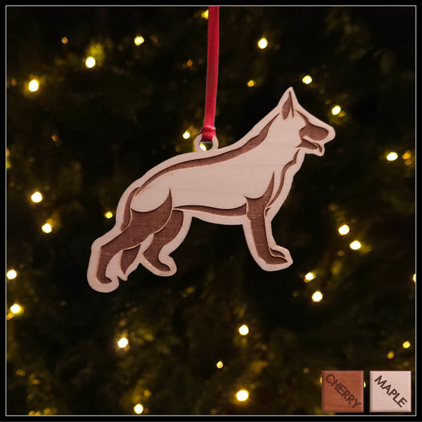 German Shepherd Holiday Ornament with optional personalization - Dog Christmas Ornaments