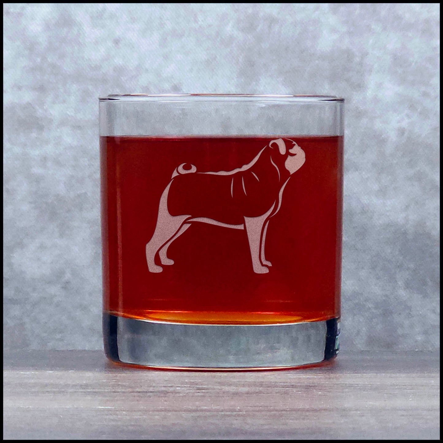 Pug Face Whiskey Glass Personalized 11oz Engraved Rocks Glass for Bourbon, Scotch and Cocktails (Copy)