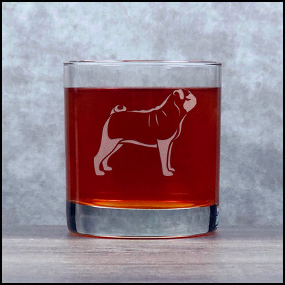 Pug Face Whiskey Glass Personalized 11oz Engraved Rocks Glass for Bourbon, Scotch and Cocktails (Copy)