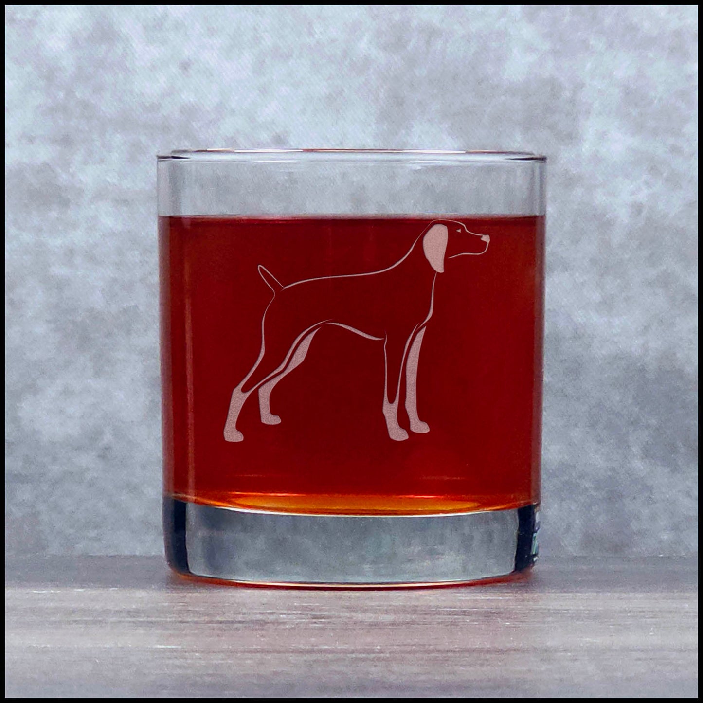 Vizsla Whiskey Glass Personalized 11oz Engraved Rocks Glass – Custom Bourbon, Scotch & Cocktail Glass