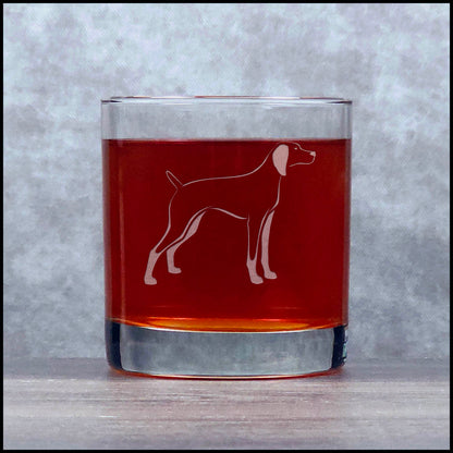 Vizsla Whiskey Glass Personalized 11oz Engraved Rocks Glass – Custom Bourbon, Scotch & Cocktail Glass