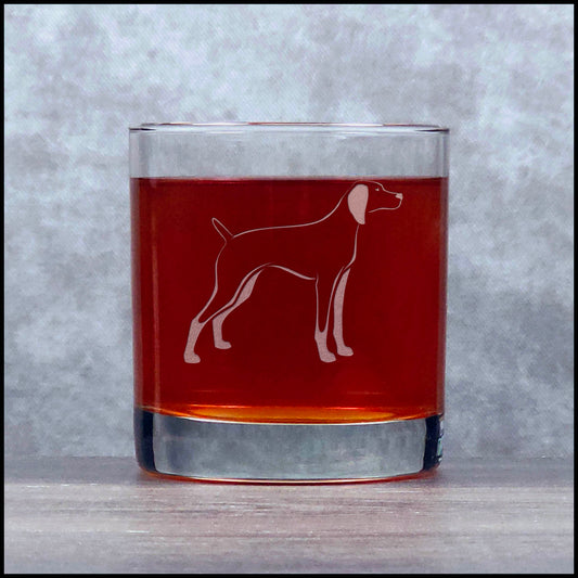 Vizsla Whiskey Glass Personalized 11oz Engraved Rocks Glass – Custom Bourbon, Scotch & Cocktail Glass