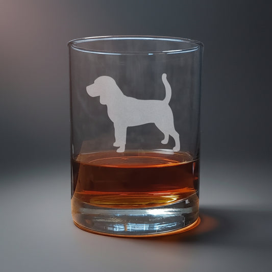 Beagle Dog 13oz Engraved Whiskey Glass - Personalized Gift for Dog Lovers