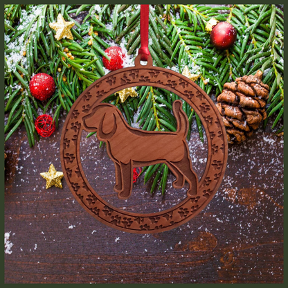 Beagle Dog Round Ornament with Personalization option available