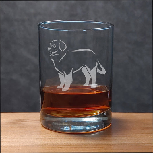Bernese Mountain Dog  13 oz Whisky Glass - Copyright Hues in Glass