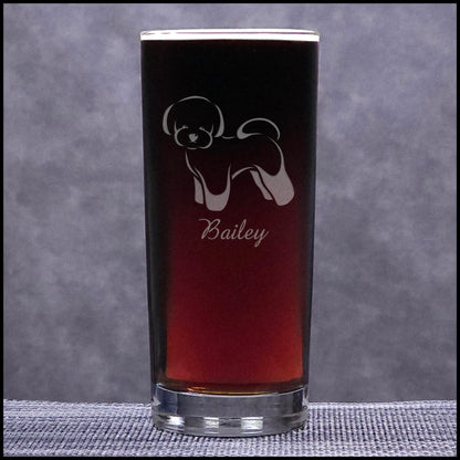 Bichon Frise Cooler Glass – Personalized Engraved Dog Glass – 15oz Water & Cocktail Tumbler
