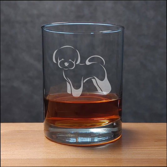Bichon Frise  13 oz Whisky Glass - Copyright Hues in Glass