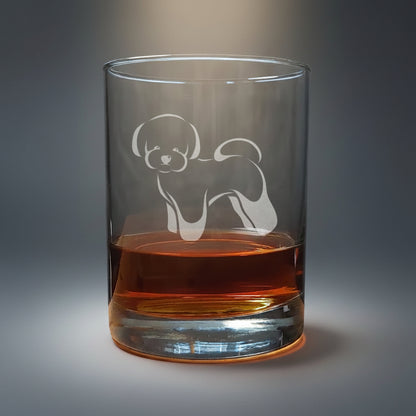 Bichon Frise Dog 13oz Engraved Whiskey Glass Personalized Gift for Dog Lovers
