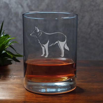 Blue Heeler Dog 13oz Engraved Whiskey Glass - Personalized Gift for Dog Lovers