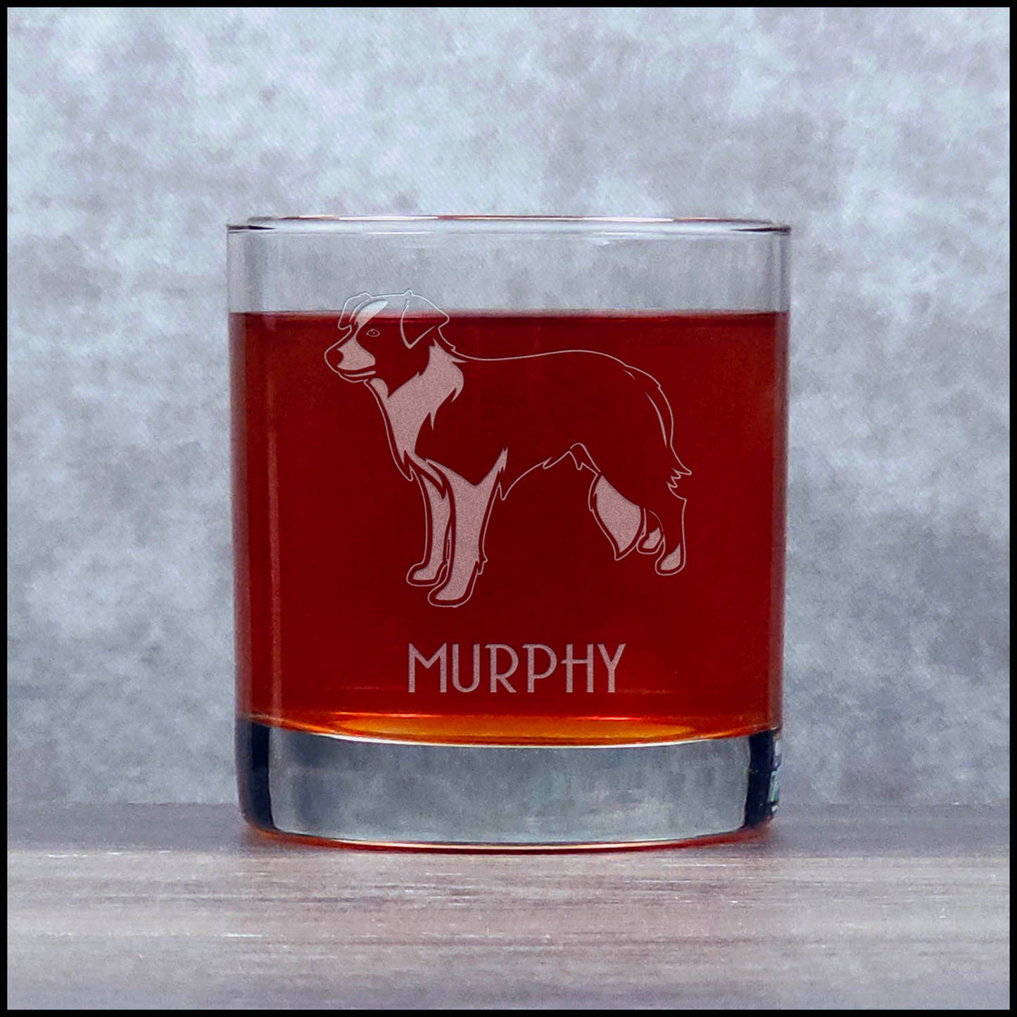 Border Collie Etched 11oz Whiskey Glass – Engraved Dog Lover Rocks Glass for Scotch, Bourbon & Gifts