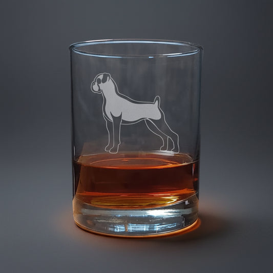 Boxer Dog 13oz Engraved Whiskey Glass Personalized Gift for Dog Lovers