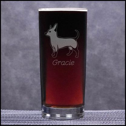 Chihuahua Cooler Glass – Personalized Engraved Dog Glass – 15oz Water & Cocktail Tumbler