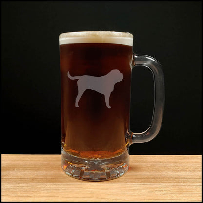 English Mastiff 16oz Etched Beer Mug – Deep Etched Dog Beer Glass for Mastiff Lovers