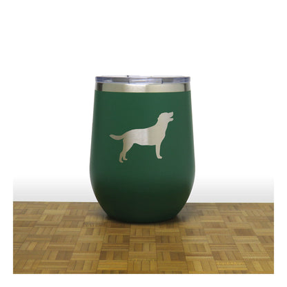 Labrador Retriever 12oz Insulated Stemless Wine Tumbler – Engraved Stainless Steel Travel Cup