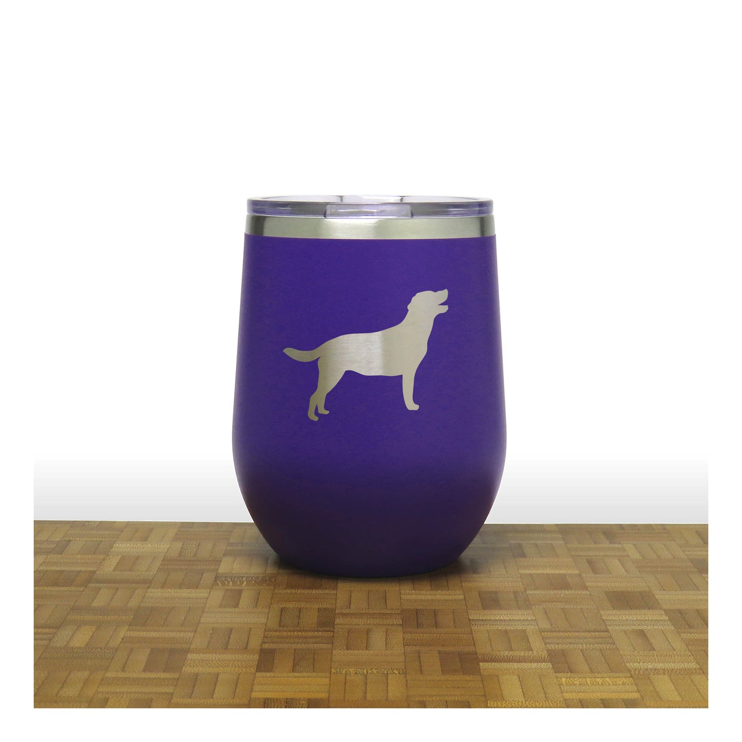 Labrador Retriever 12oz Insulated Stemless Wine Tumbler – Engraved Stainless Steel Travel Cup