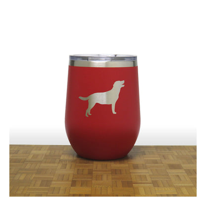Labrador Retriever 12oz Insulated Stemless Wine Tumbler – Engraved Stainless Steel Travel Cup