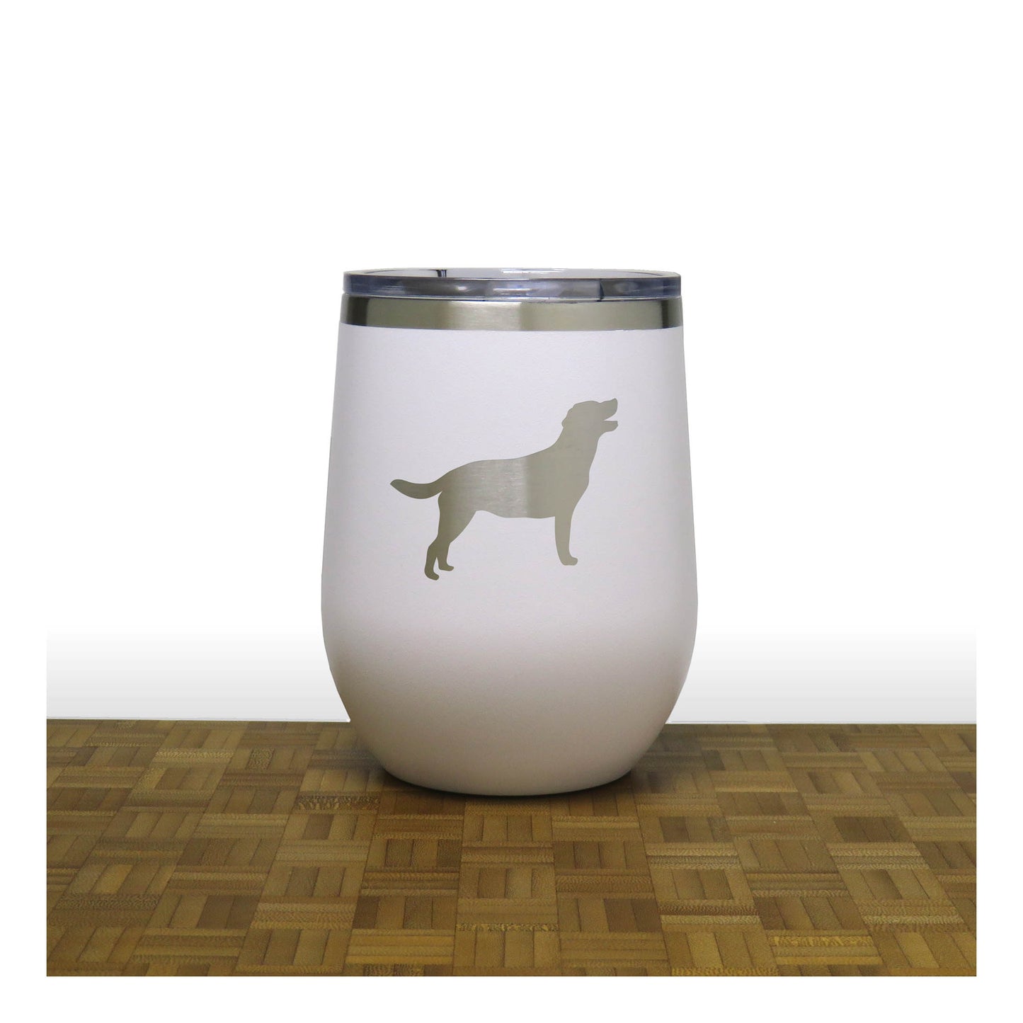 Labrador Retriever 12oz Insulated Stemless Wine Tumbler – Engraved Stainless Steel Travel Cup