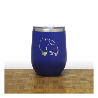 Pomeranian 12oz Insulated Stemless Wine Tumbler – Engraved Stainless Steel Travel Cup