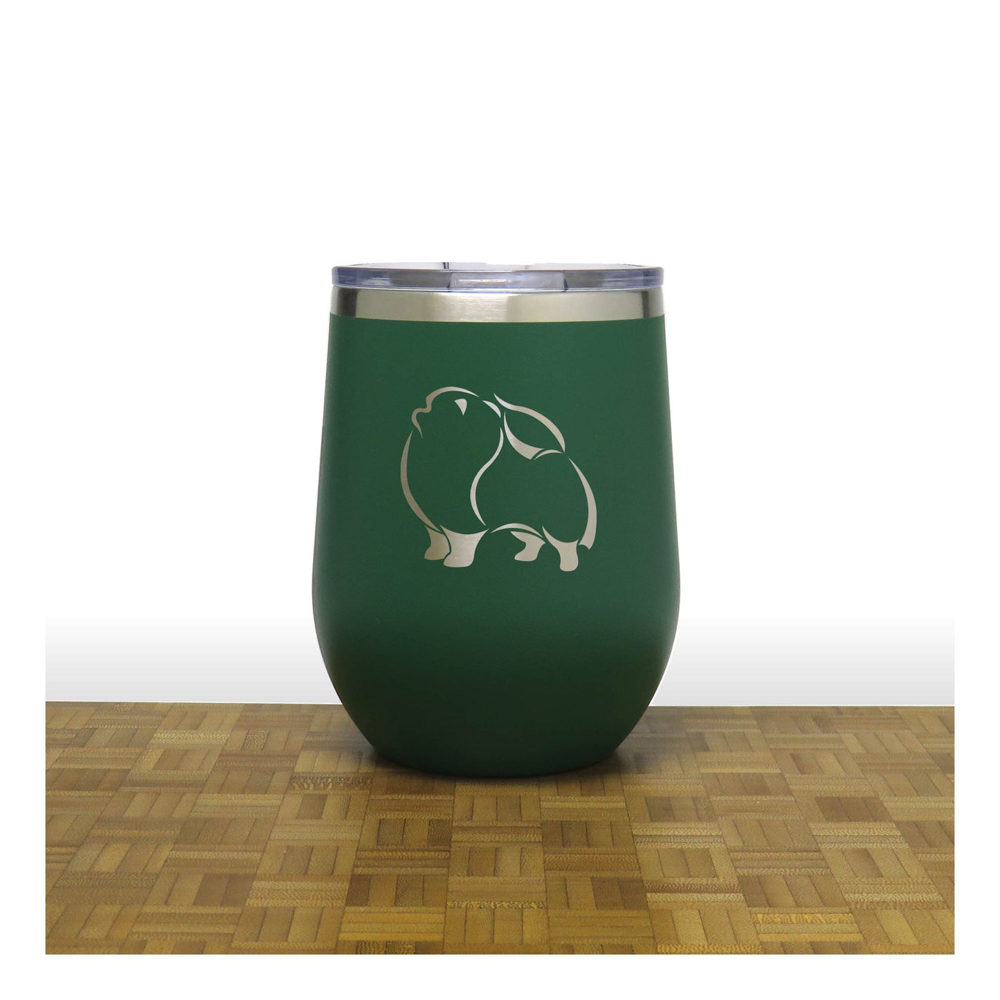 Pomeranian 12oz Insulated Stemless Wine Tumbler – Engraved Stainless Steel Travel Cup