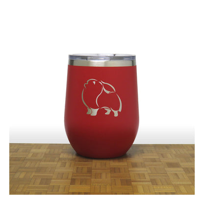 Pomeranian 12oz Insulated Stemless Wine Tumbler – Engraved Stainless Steel Travel Cup