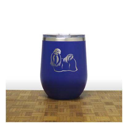 Shih Tzu 12oz Insulated Stemless Wine Tumbler – Engraved Stainless Steel Travel Cup