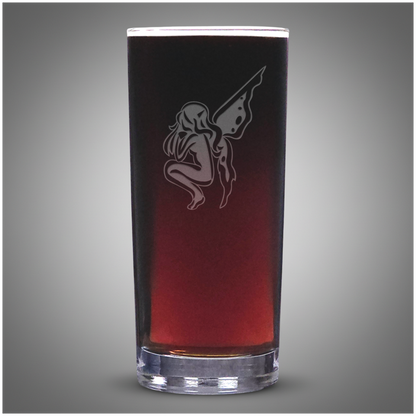 Fairy Drink Glass – Fantasy Cooler Tumbler – Engraved Fairy Artwork