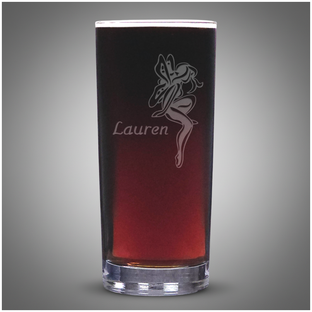 Fairy-Themed Cooler Glass – Engraved Fairy Tumbler – Fantasy Glassware Gift