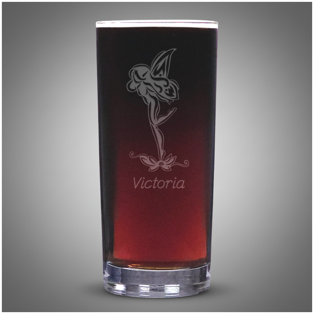 Whimsical Fairy Cooler Glass – Engraved Drink Glass – Fantasy Gift