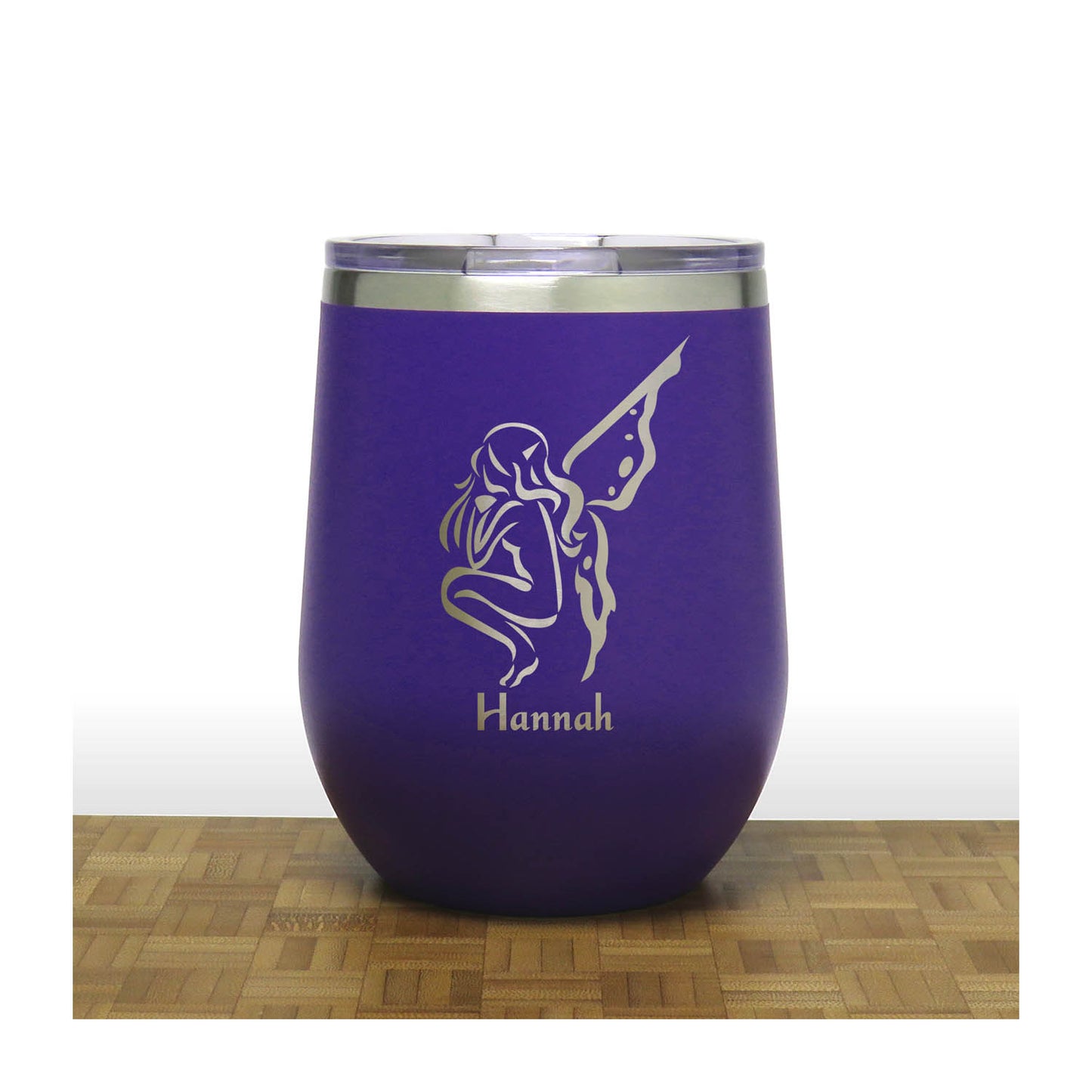 Fairy 12oz Insulated Stemless Wine Tumbler – Engraved Stainless Steel Wine Glass - Double Wall Vacuum Travel Cup for Wine, Coffee & Cocktails
