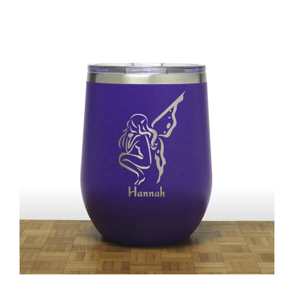 Fairy 12oz Insulated Stemless Wine Tumbler – Engraved Stainless Steel Wine Glass - Double Wall Vacuum Travel Cup for Wine, Coffee & Cocktails