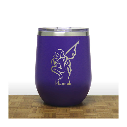 Fairy 12oz Insulated Stemless Wine Tumbler – Engraved Stainless Steel Wine Glass - Double Wall Vacuum Travel Cup for Wine, Coffee & Cocktails