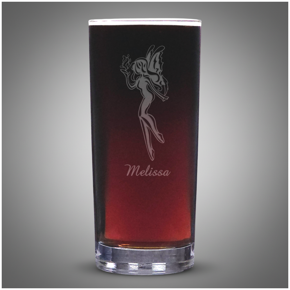 Fairy Drink Glass – Fantasy Cooler Tumbler – Engraved Fairy Artwork