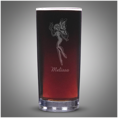 Fairy Drink Glass – Fantasy Cooler Tumbler – Engraved Fairy Artwork