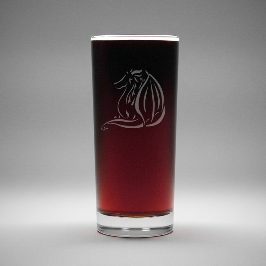 Dragon Cooler Glass – Fantasy Gamer Cocktail Tumbler - Mythical Drinkware