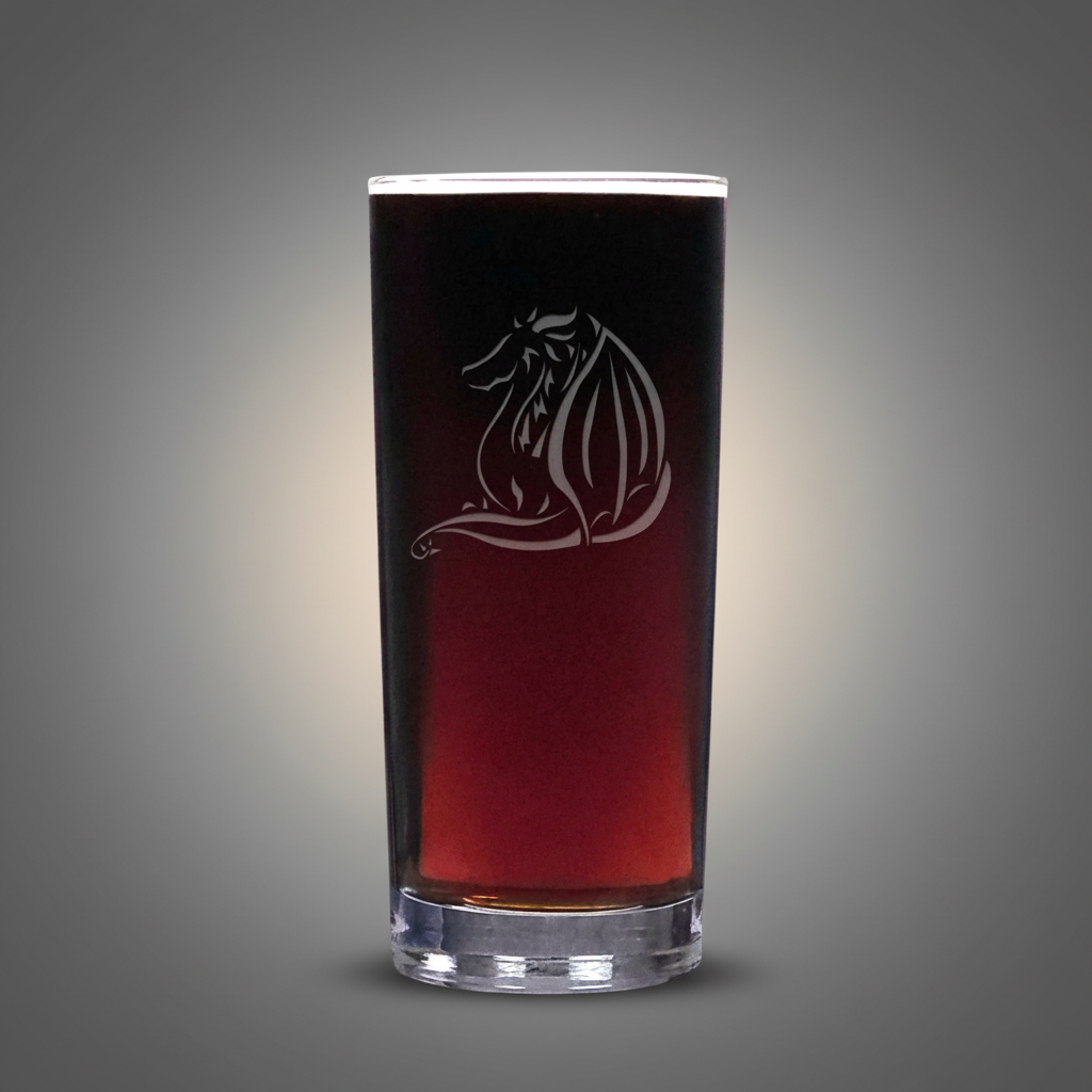 Dragon Cooler Glass – Fantasy Gamer Cocktail Tumbler - Mythical Drinkware