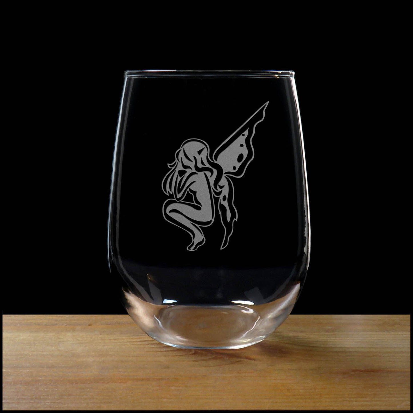 Fairy 17oz Stemless Wine Glass – Personalized Engraved Glass