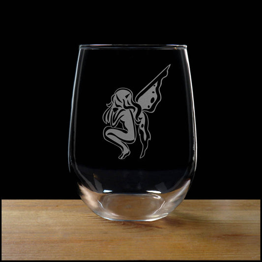 Fairy 17oz Stemless Wine Glass – Personalized Engraved Glass