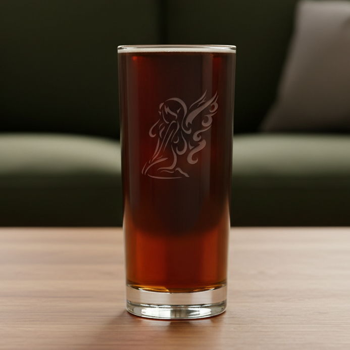 Fairy Cooler Glass - Fantasy Cocktail Tumbler - Engraved Fairy Drink Glass Gift