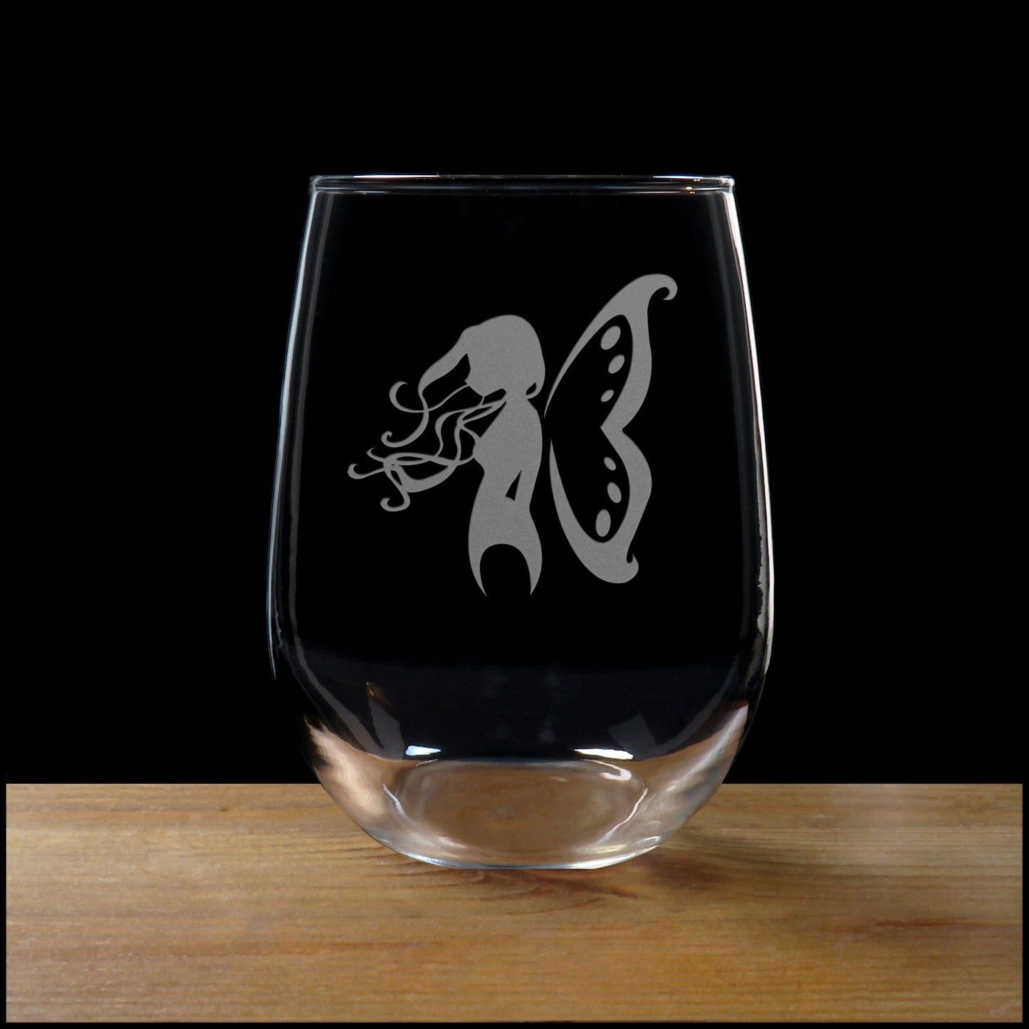 Woodland Fairy 17oz Stemless Wine Glass – Personalized Engraved Gift