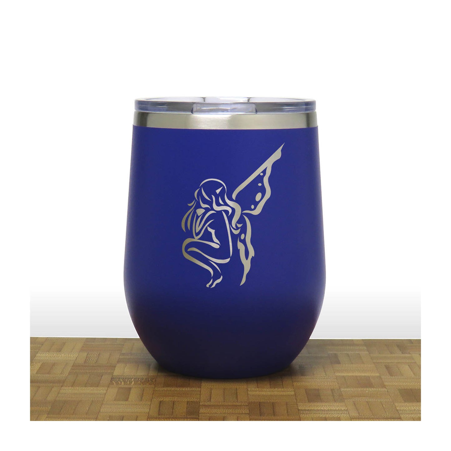 Fairy 12oz Insulated Stemless Wine Tumbler – Engraved Stainless Steel Wine Glass - Double Wall Vacuum Travel Cup for Wine, Coffee & Cocktails