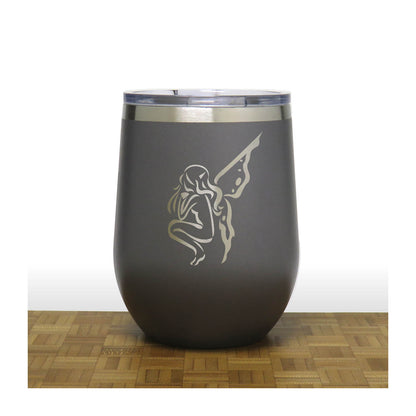 Fairy 12oz Insulated Stemless Wine Tumbler – Engraved Stainless Steel Wine Glass - Double Wall Vacuum Travel Cup for Wine, Coffee & Cocktails