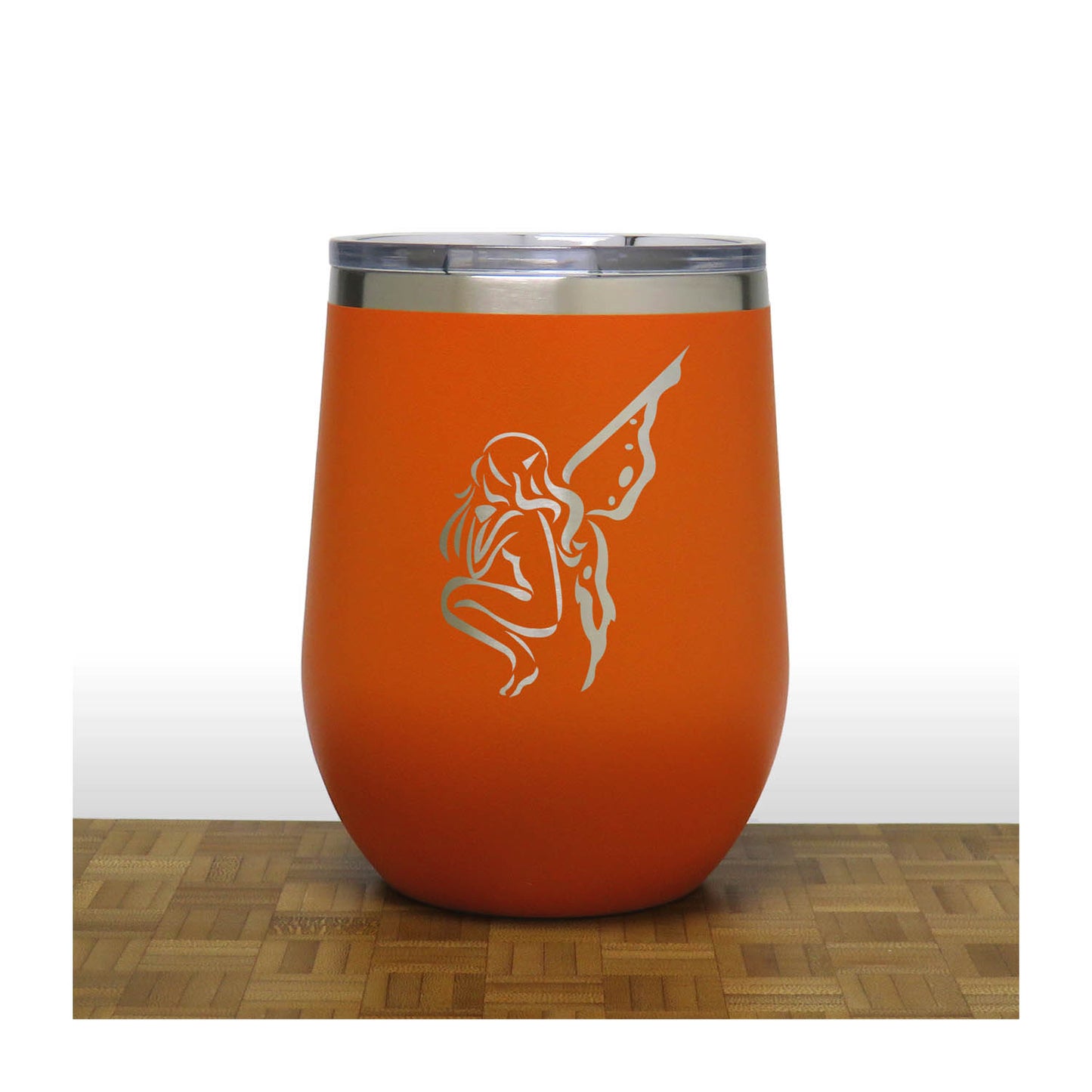 Fairy 12oz Insulated Stemless Wine Tumbler – Engraved Stainless Steel Wine Glass - Double Wall Vacuum Travel Cup for Wine, Coffee & Cocktails