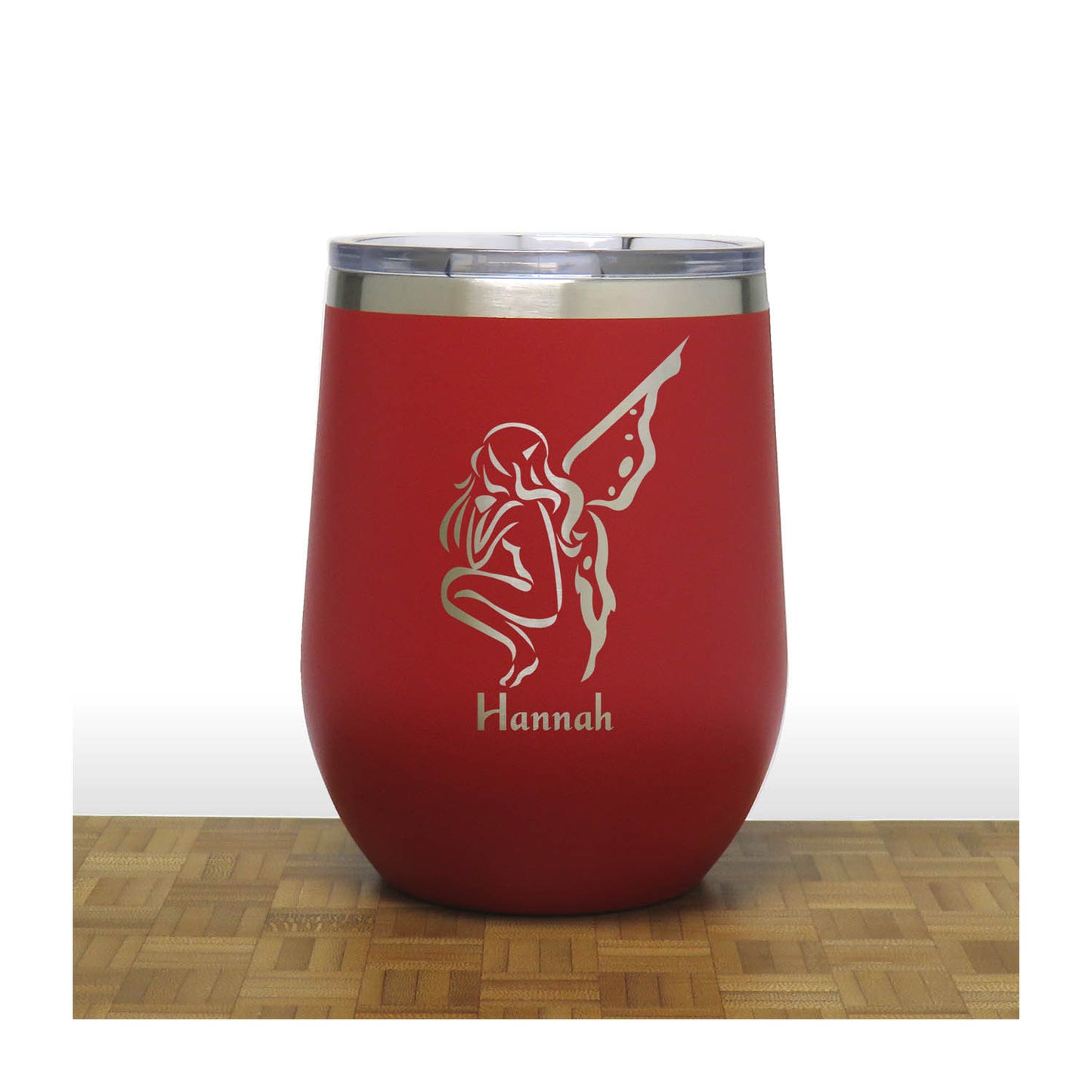 Fairy 12oz Insulated Stemless Wine Tumbler – Engraved Stainless Steel Wine Glass - Double Wall Vacuum Travel Cup for Wine, Coffee & Cocktails