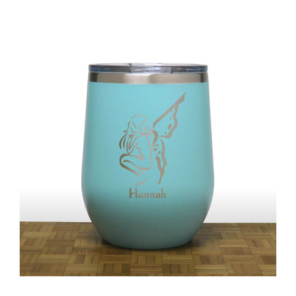 Fairy 12oz Insulated Stemless Wine Tumbler – Engraved Stainless Steel Wine Glass - Double Wall Vacuum Travel Cup for Wine, Coffee & Cocktails