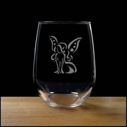 Fairy Silhouette 17oz Stemless Wine Glass – Personalized Engraved Gift
